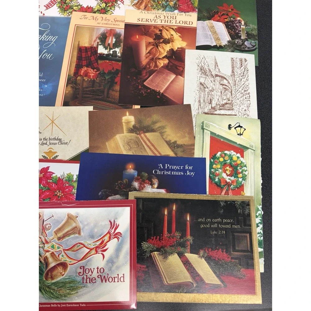 Vintage Christmas Cards Fronts ONLY Traditional Scrapbooking Decoupage Lot 50+